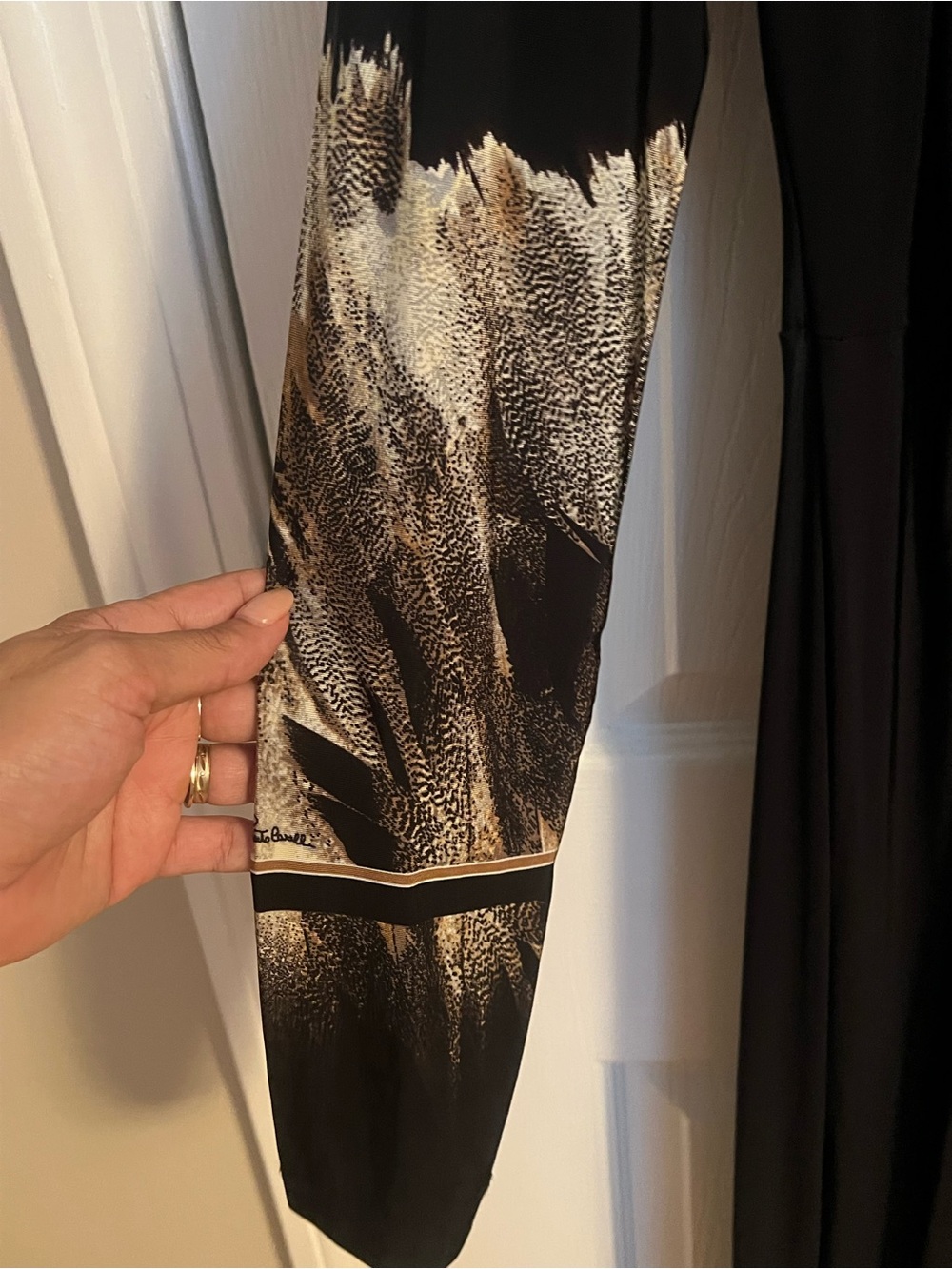 Vintage Y2K Roberto Cavalli Black Maxi Dress with Gold Serpent Detail - Picture 5 of 8